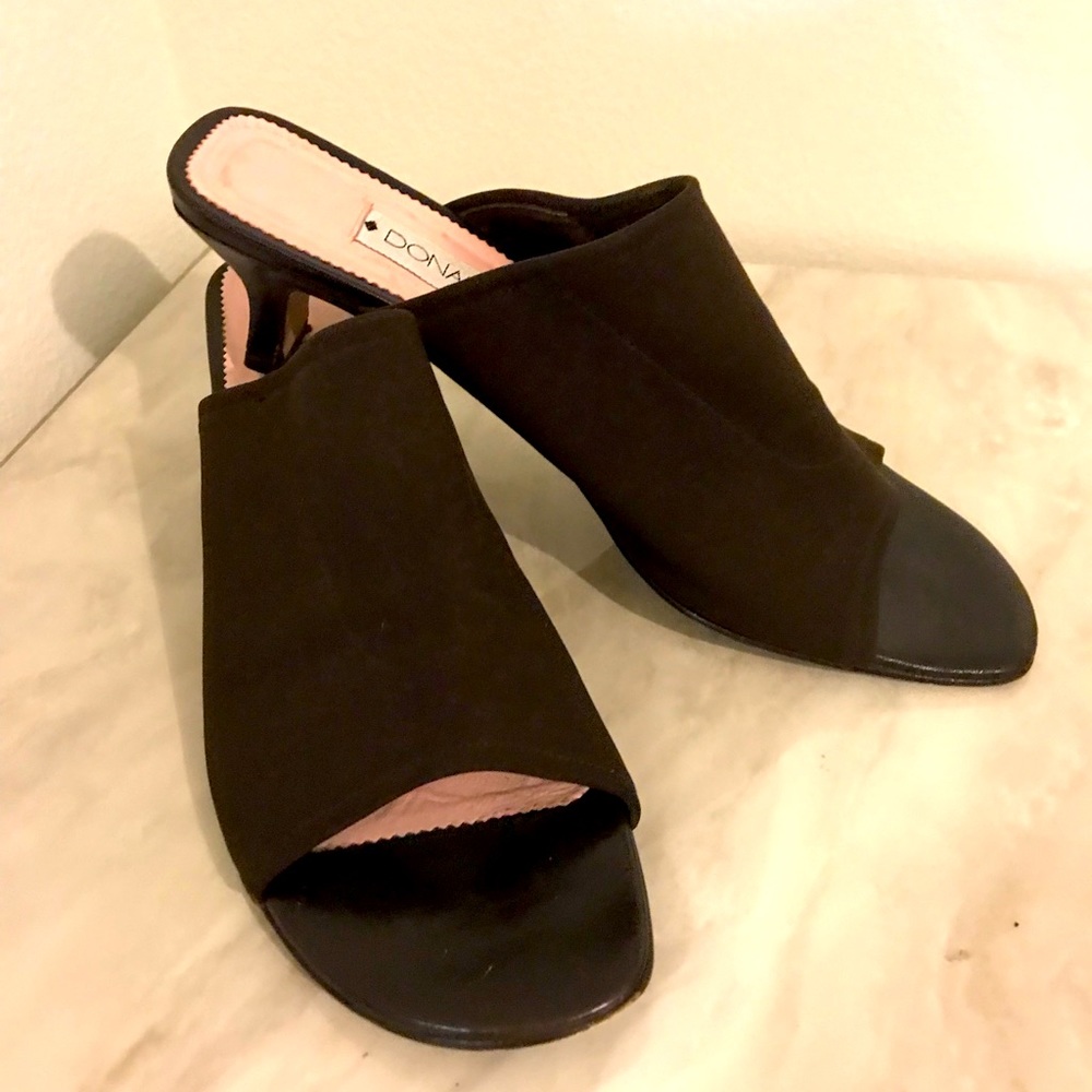 Donald Pliner Chocolate Brown Fabric block sandals